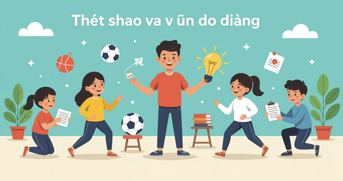 Trẻ em đa quốc gia chơi các môn thể thao ngoài trởi tại sân chơi Nhật Bản