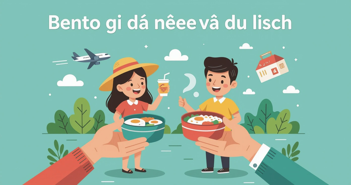 Trẻ em vui vẻ cầm onigiri trong chuyến dã ngoại gia đình tại Nhật Bản