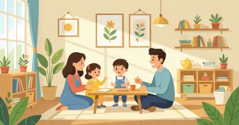 Căn phòng trẻ em kiểu Nhật với kệ đồ chơi thấp, tatami và ánh sáng tự nhiên theo phong cách Montessori