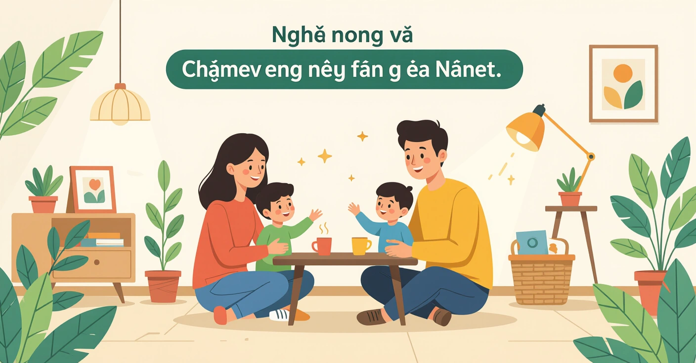 Nhóm cha mẹ ngồi thành vòng tròn thảo luận trong trung tâm cộng đồng Nhật Bản