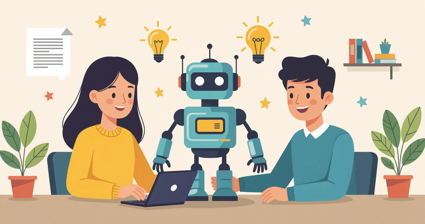 Phụ huynh nước ngoài và con đang tham quan lớp học robot tại Nhật Bản