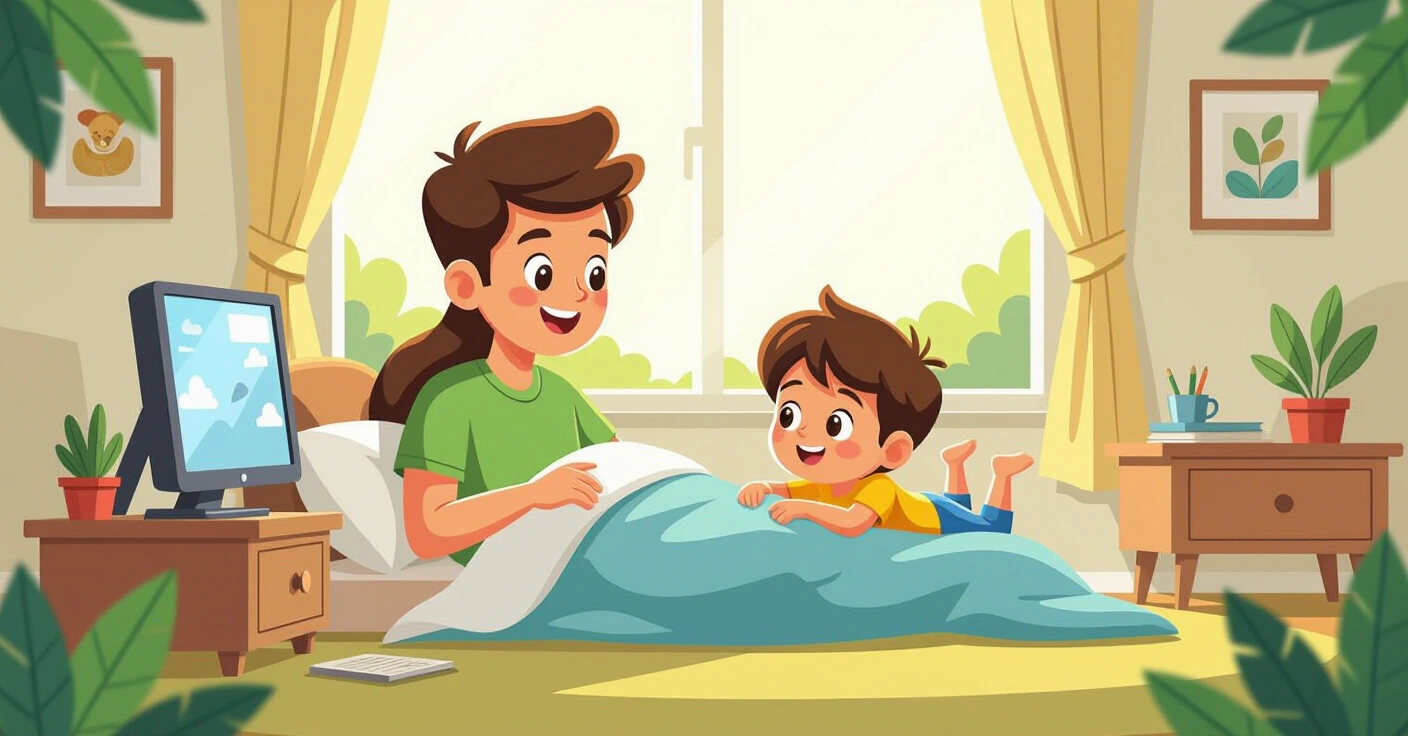 Gia đình đa văn hóa đang cùng nhau đọc sách trong phòng khách kiểu Nhật, không có thiết bị điện tử