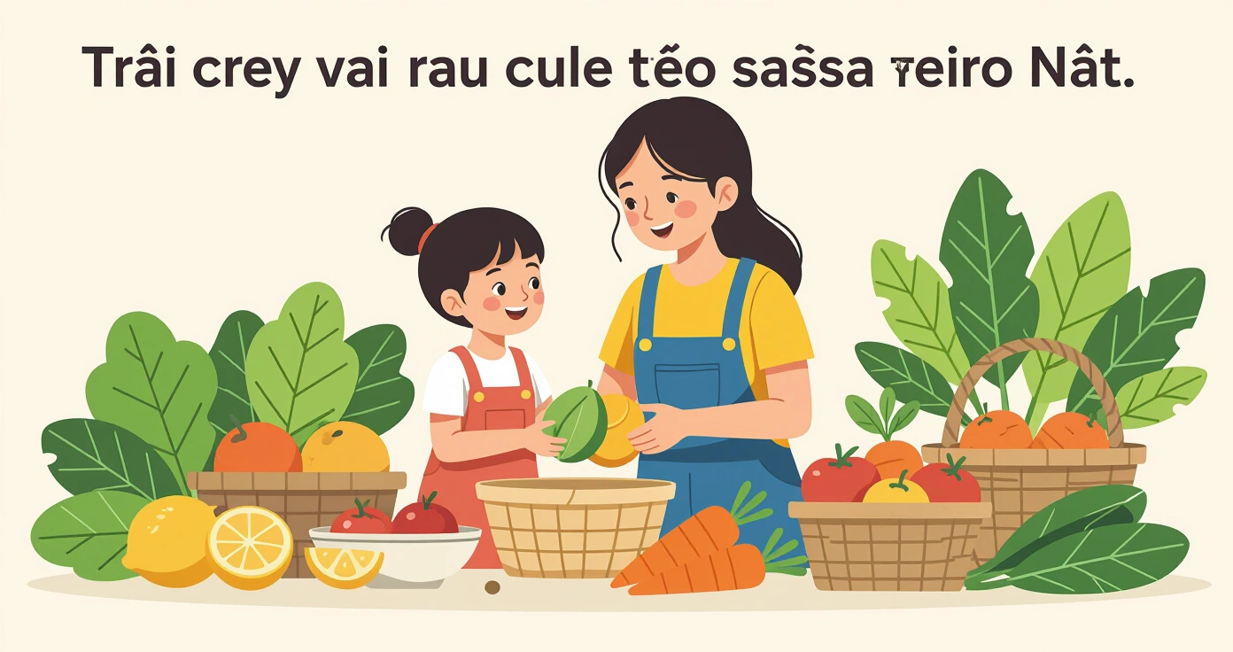 Bàn phẳng minh họa các loại rau củ và trái cây Nhật Bản theo mùa xuân hạ thu đông