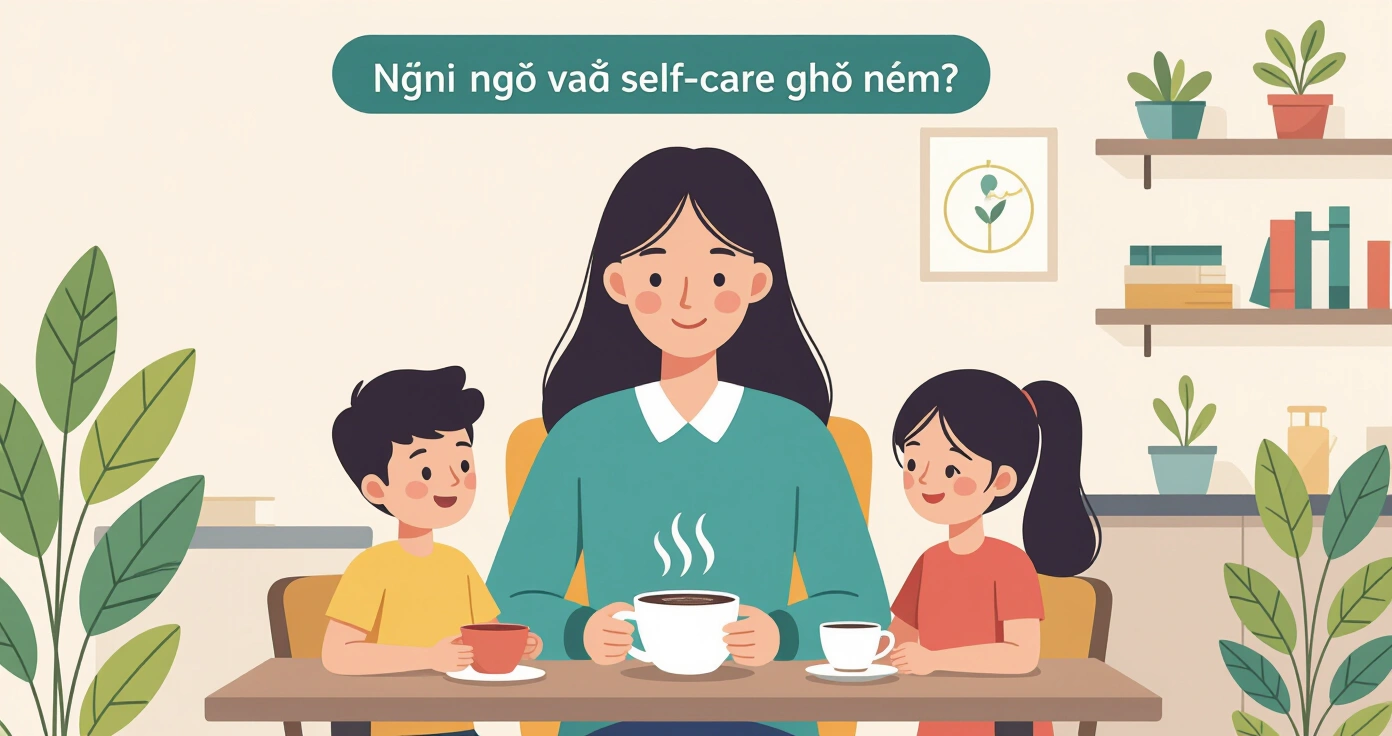 Mẹ nước ngoài đẩy xe đẩy con đi dạo trong công viên Nhật Bản mùa xuân