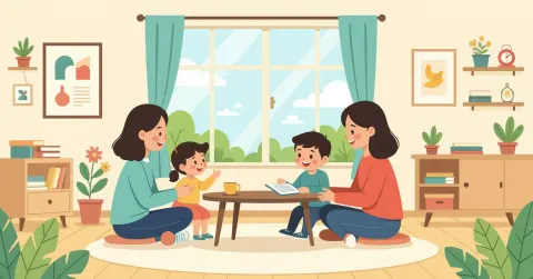Trẻ em đa văn hóa đang học tập trong lớp học Montessori tại Nhật Bản