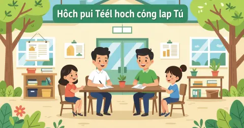 Minh họa so sánh trường tiểu học công lập và tư thục tại Nhật Bản
