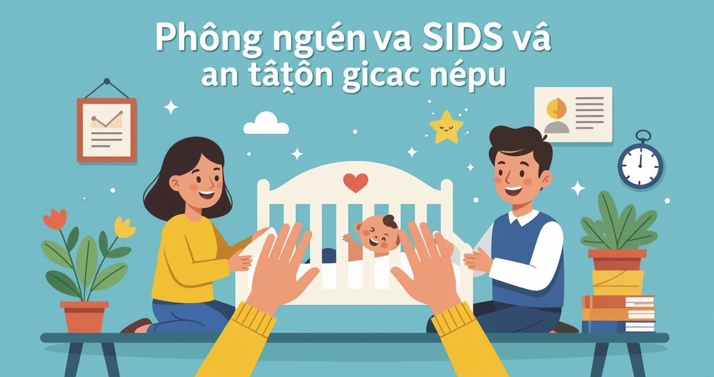 Trẻ sơ sinh nằm ngửa an toàn trên nệm cứng trong nôi trống không có gối hay thú nhồi bông