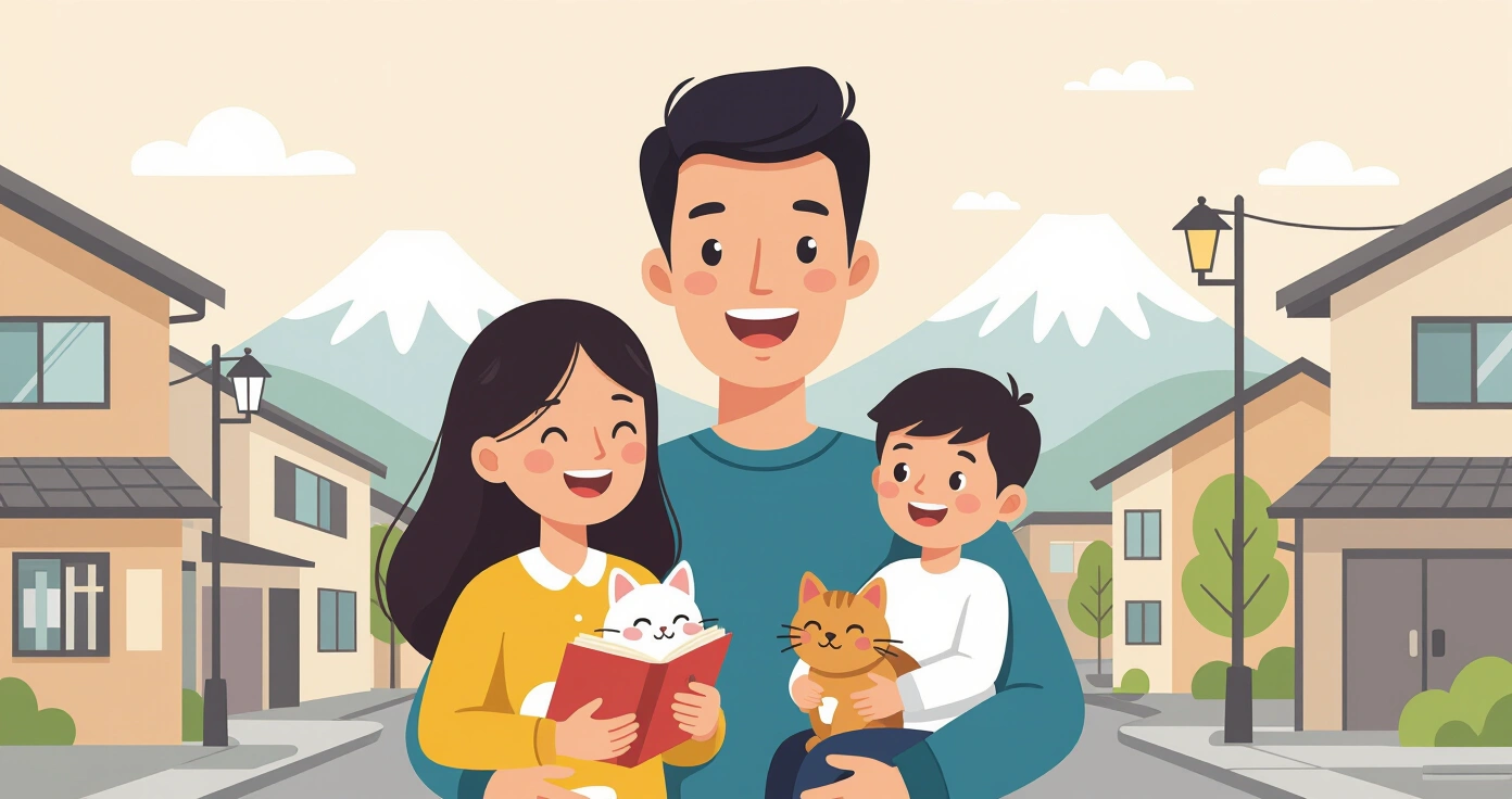 Minh họa đơn xin trợ cấp nuôi con và tiền yên Nhật trên bàn làm việc