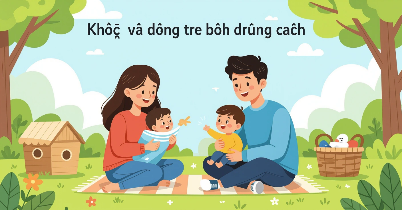 Cha mẹ dỗ dành trẻ sơ sinh đang khóc trong phòng sáng ấm áp tại Nhật Bản