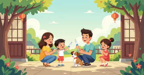 Minh họa so sánh lịch tiêm chủng tại phòng khám Nhật Bản và Việt Nam