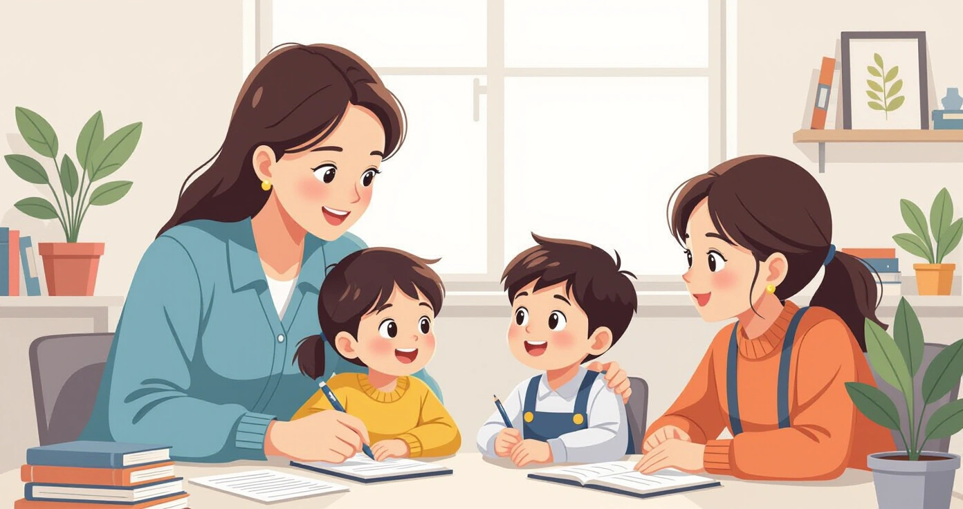 Cha mẹ Việt Nam đang trao đổi với nhân viên tư vấn tại trung tâm hỗ trợ cộng đồng ở Nhật Bản