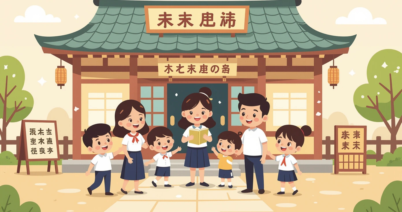 Trẻ em tại yochien tham gia hoạt động nhóm buổi sáng