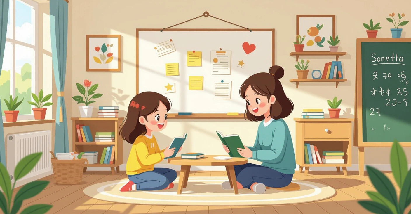 Giáo viên yochien đang hướng dẫn trẻ chơi ngoài trờ trong khuôn viên trường mẫu giáo Nhật Bản